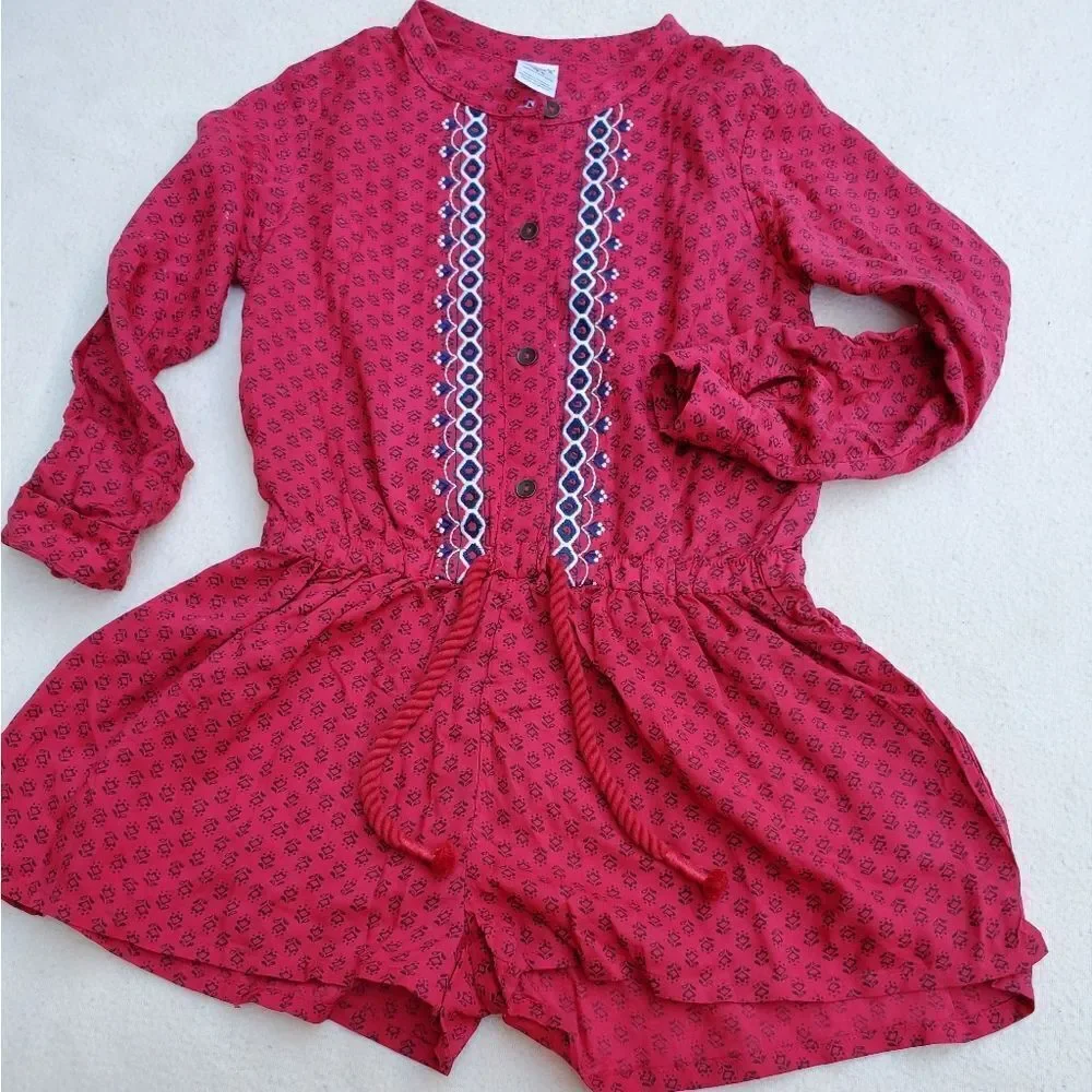 Carter's flower pattern roll up sleeve romper Size 4T